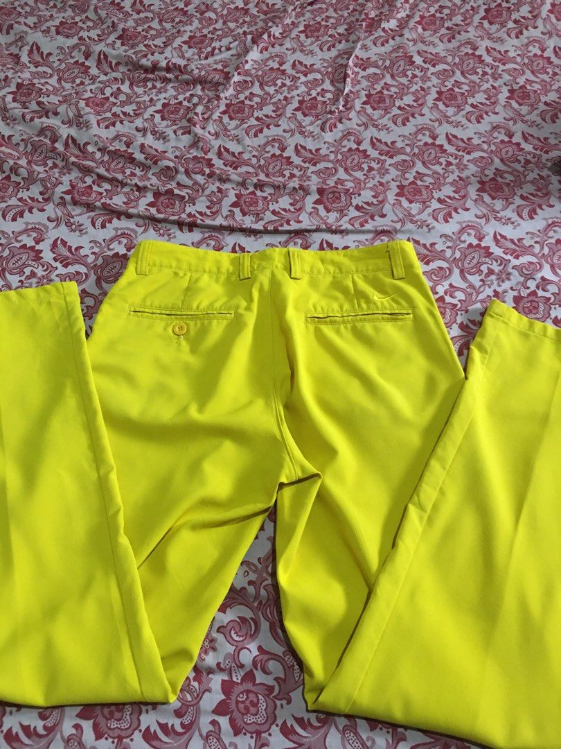 Nike yellow golf pants cheap