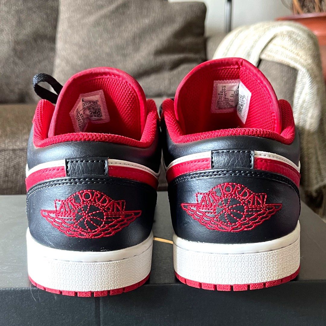 Red white black best sale sneakers