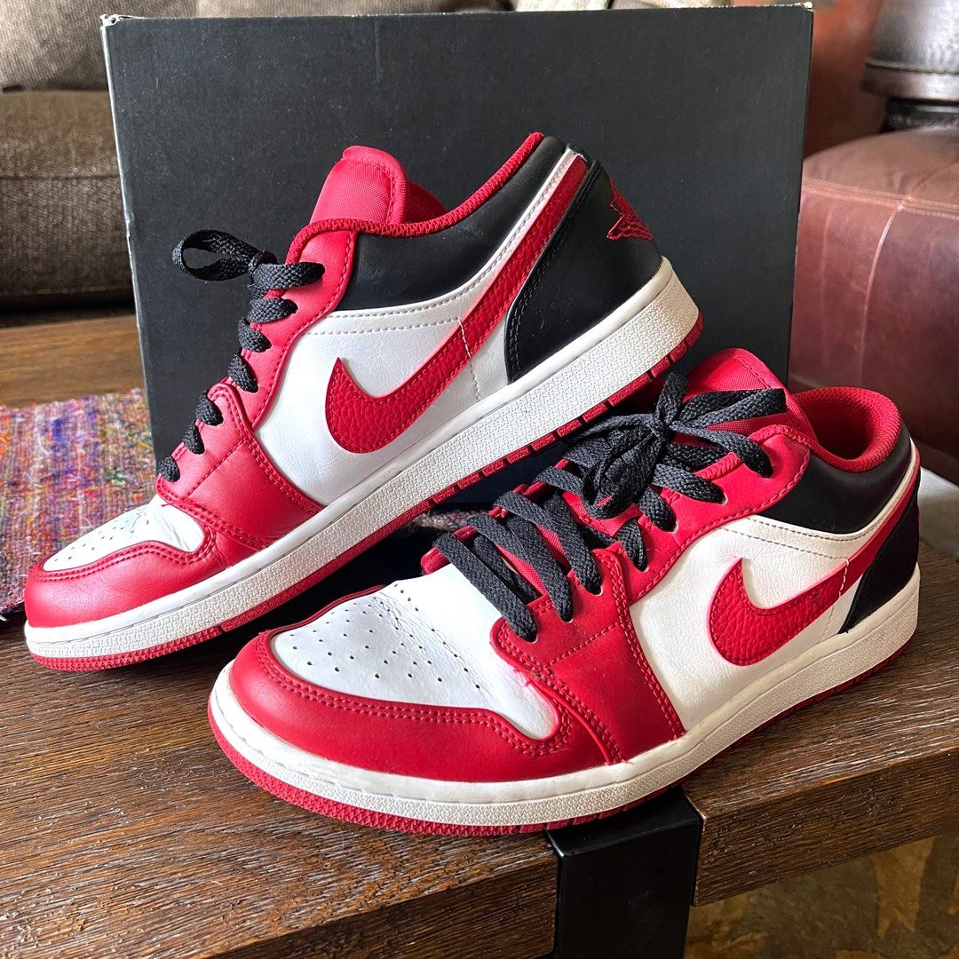 Red white black hotsell and blue jordan 1