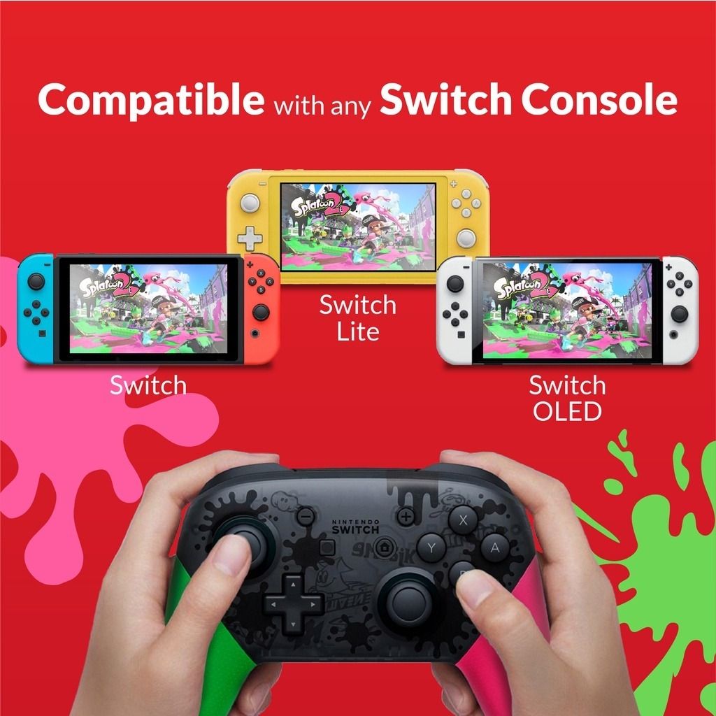 Nintendo Switch Pro Wireless Controller Gamepad Splatoon Series, Video ...