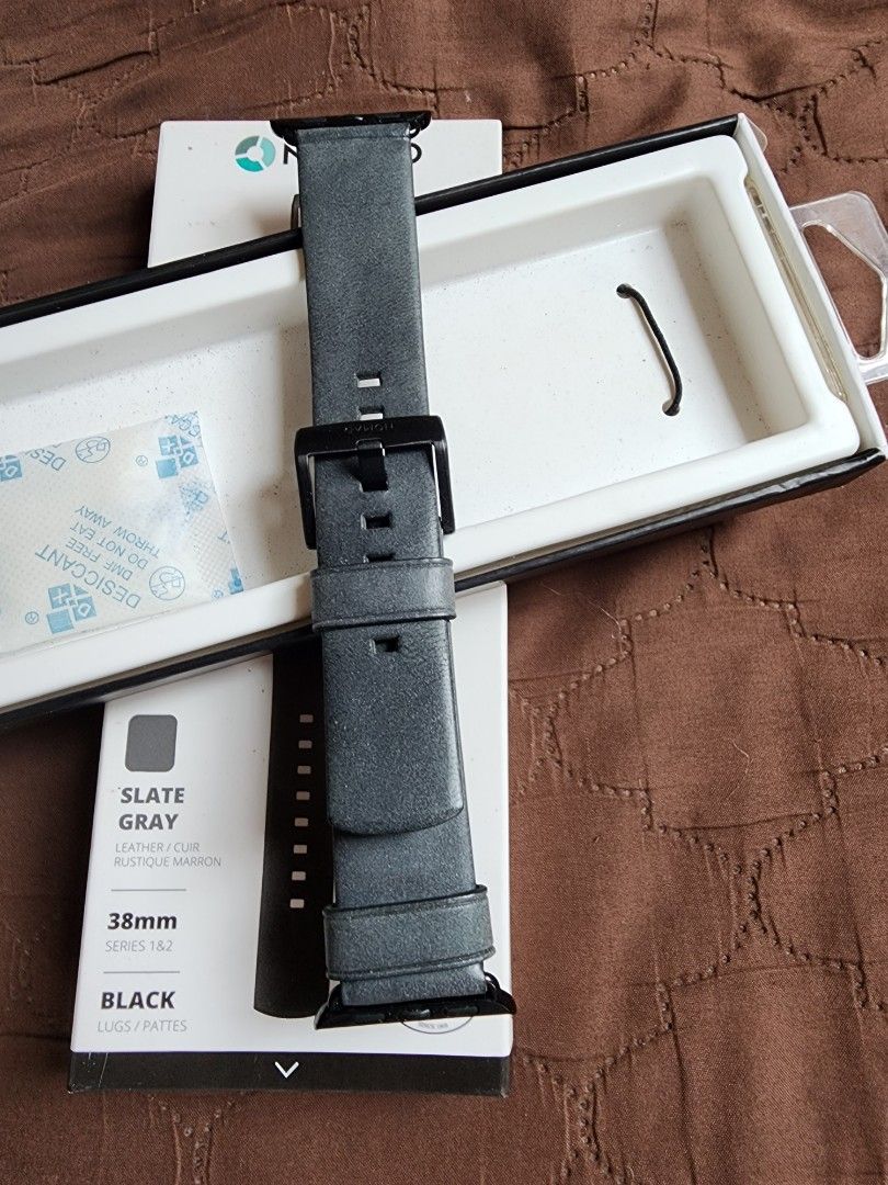 Nomad Leather Slate/gray black straps for 38/40/41 (Category: Wearables & Smart Watches) located in Davao. Submitted by akvtOS (Listing ID 1249463539, Image 1). Description: new and unused...