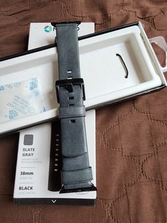 Nomad Leather Slate/gray black straps for 38/40/41
