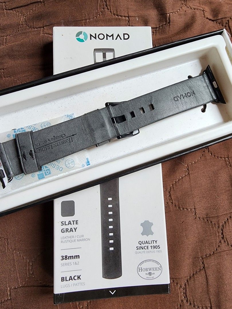 Nomad Leather Slate/gray black straps for 38/40/41 (Category: Wearables & Smart Watches) located in Davao. Submitted by akvtOS (Listing ID 1249463539, Image 2). Description: new and unused...