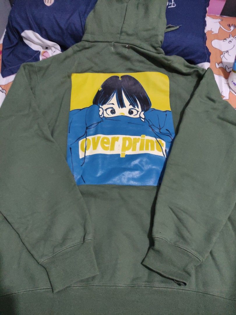 Overprint POP ART Hoodie Ver.3-(ん) olive