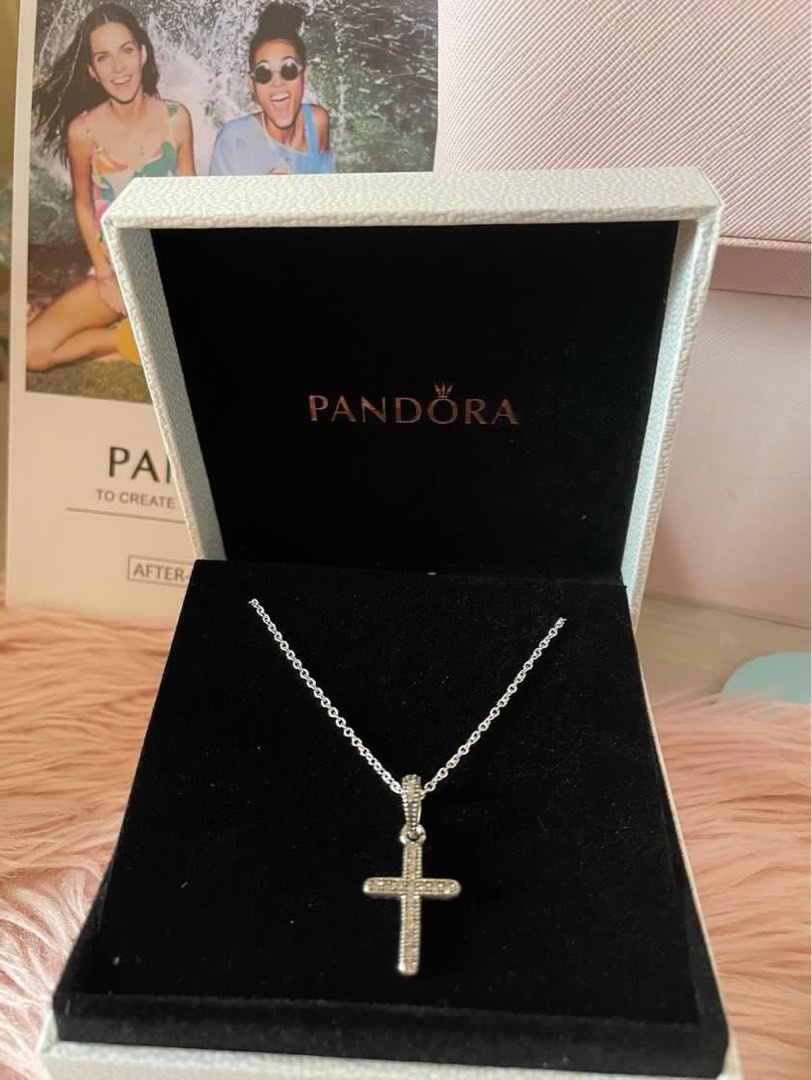 Authentic Pandora Necklace with Symbol Of Faith Cross Charm Pendant (with  cleaning set and paperbag) | Shopee Philippines