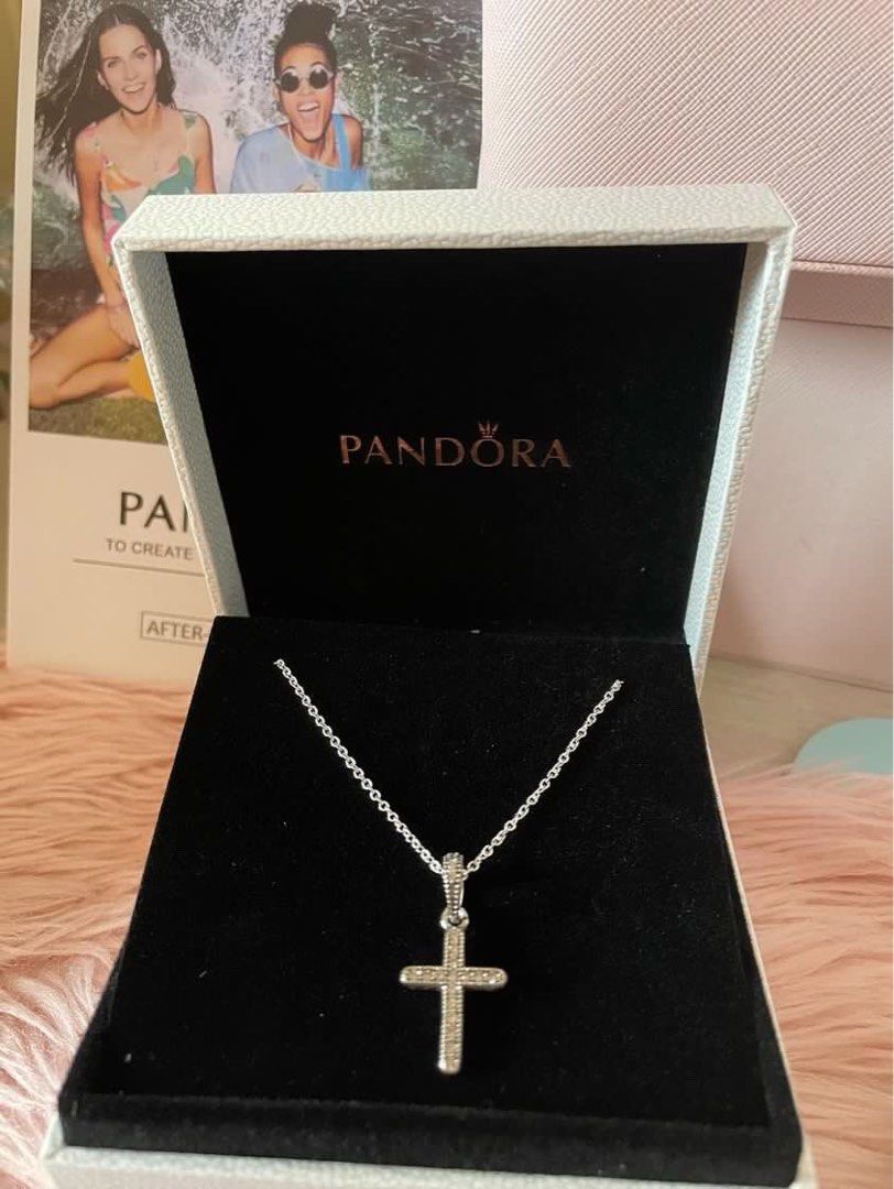 Pandora cross shop charm necklace
