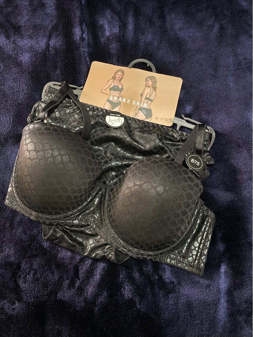 Pierre Cardin Snake Skin Bra Set B75B34, Women's Fashion, New  Undergarments & Loungewear on Carousell