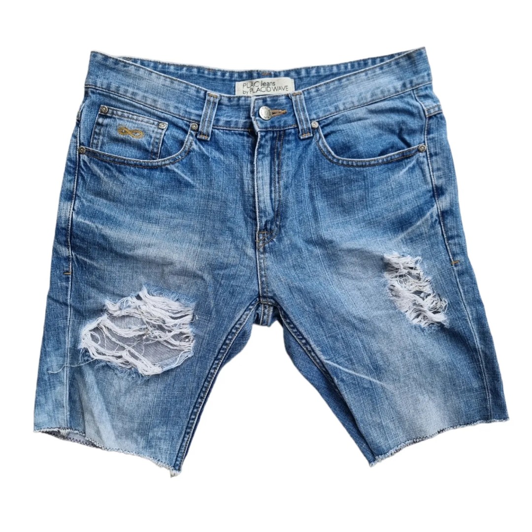 PLAC Distressed Jeans Jorts, Men's Fashion, Bottoms, Shorts on Carousell
