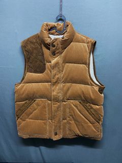 Polo Ralph Lauren Corduroy Down Jacket 真牛皮 拼接 燈芯絨 獵裝 羽絨背心 雙向拉鍊 保暖