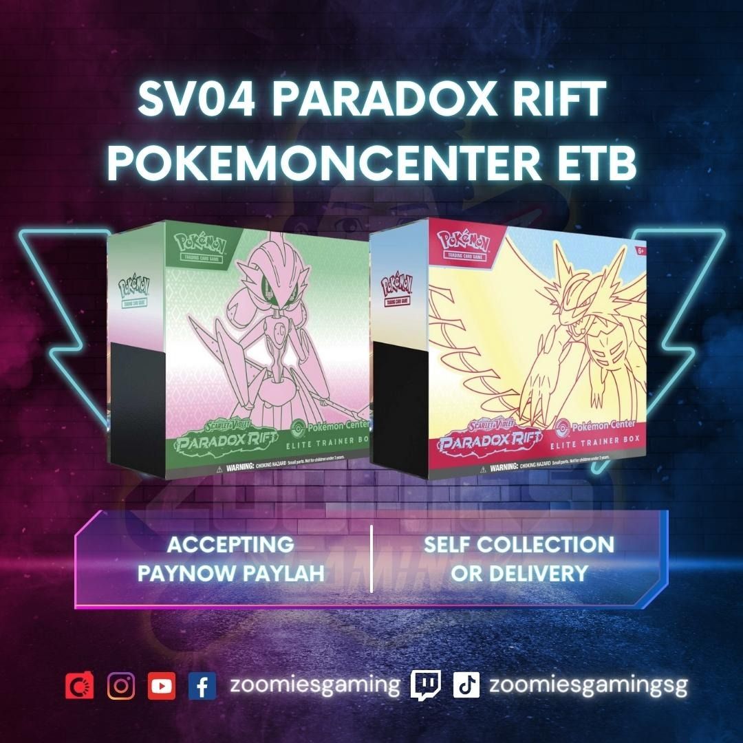 [PO]Paradox Rift Pokemon Center Elite Trainer Box, Hobbies & Toys, Toys ...