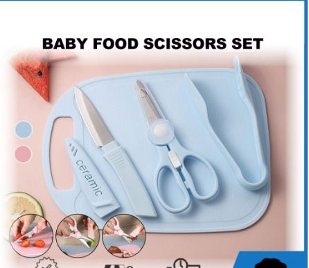 Baby Food Scissor, Sanitary Anti Rust Infant Feeding Aid Scissors