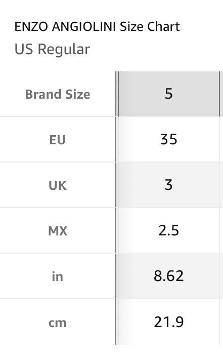 Enzo angiolini size shop chart