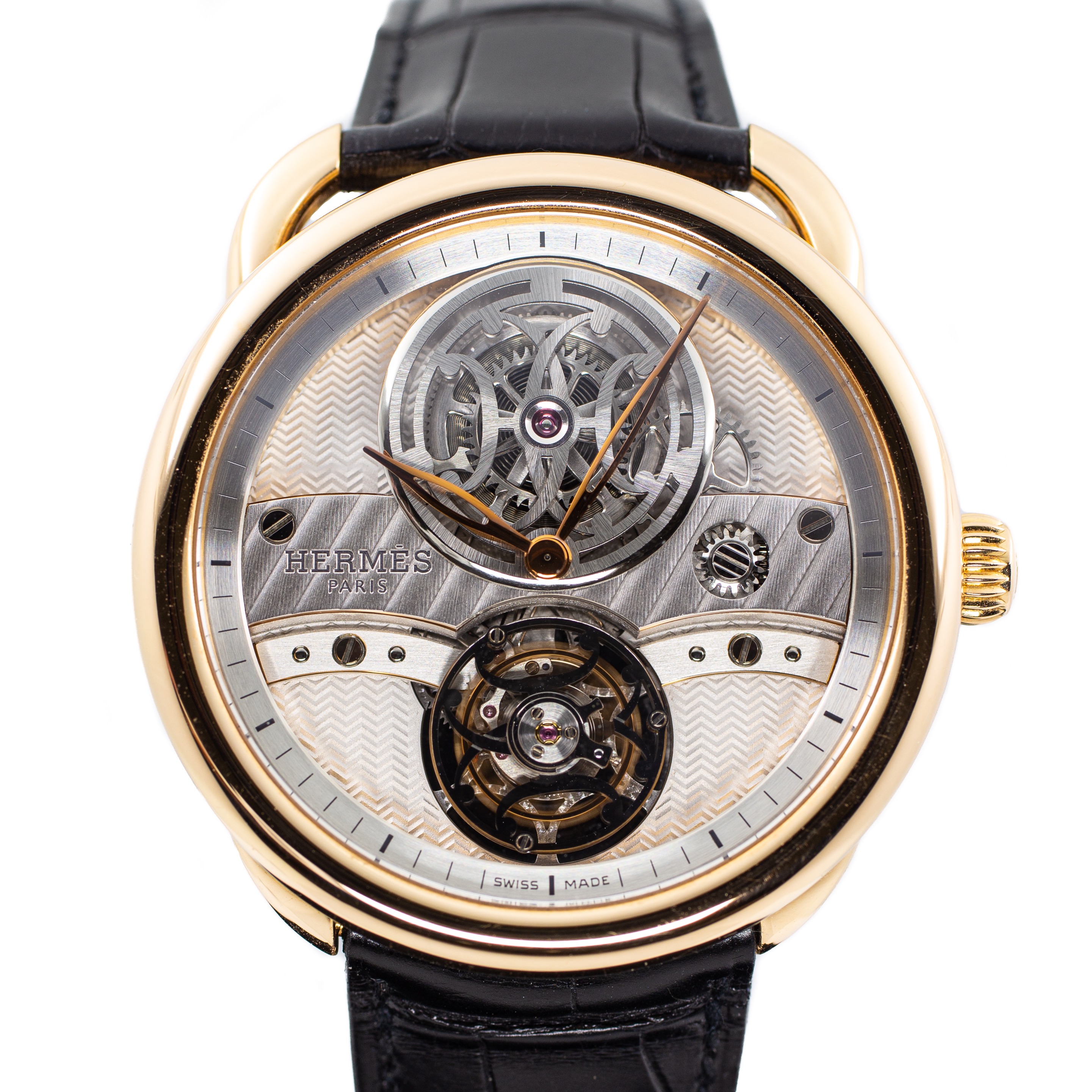Preowned Herm s Arceau Lift Tourbillon in Rose Gold Limited
