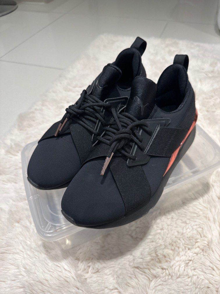 Puma muse 2 satin strap black metallic clearance