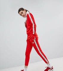 Puma red 2025 track pants