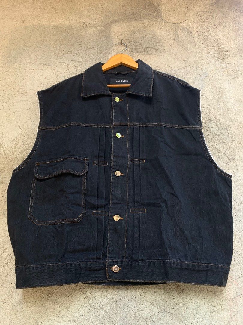 RAF SIMONS SS17 DENIM SHORT COAT Men s Fashion Coats Jackets and Outerwear on Carousell