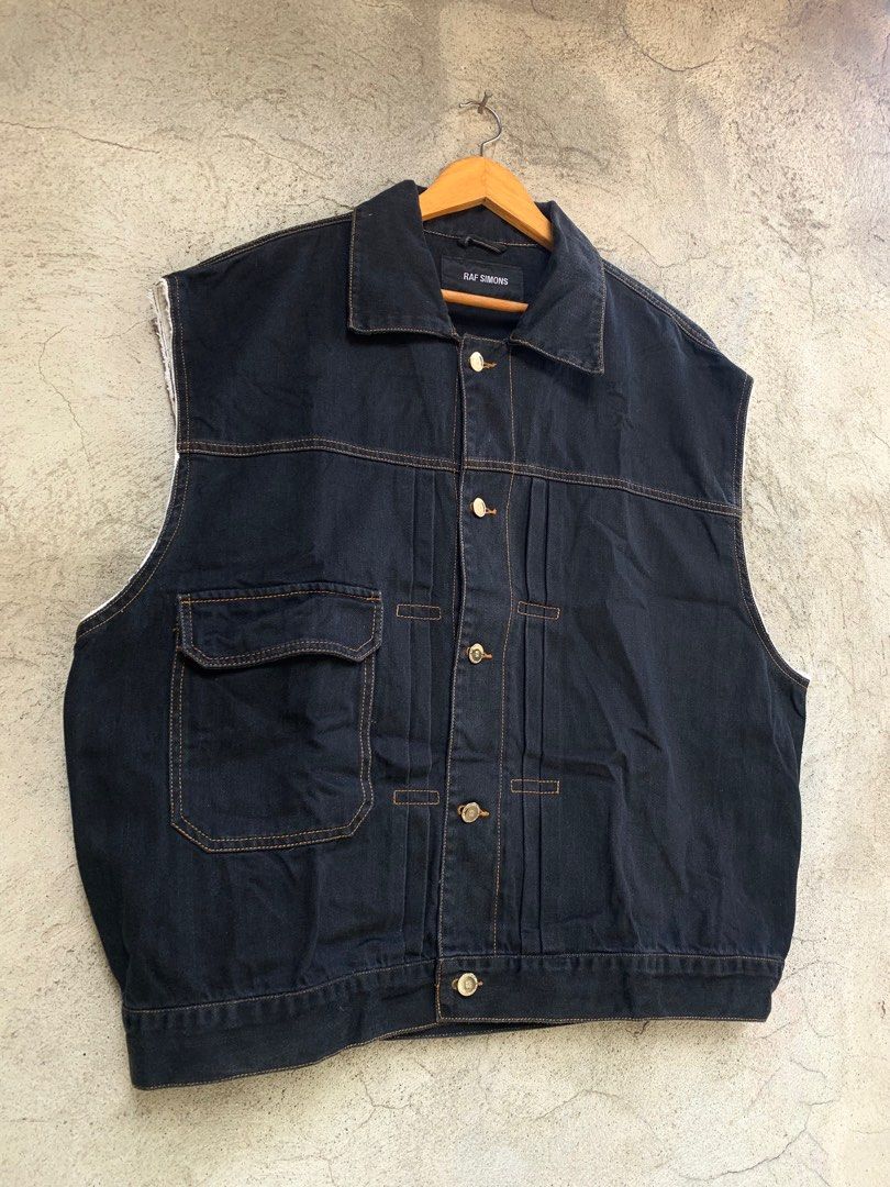 Raf simons denim short coat online