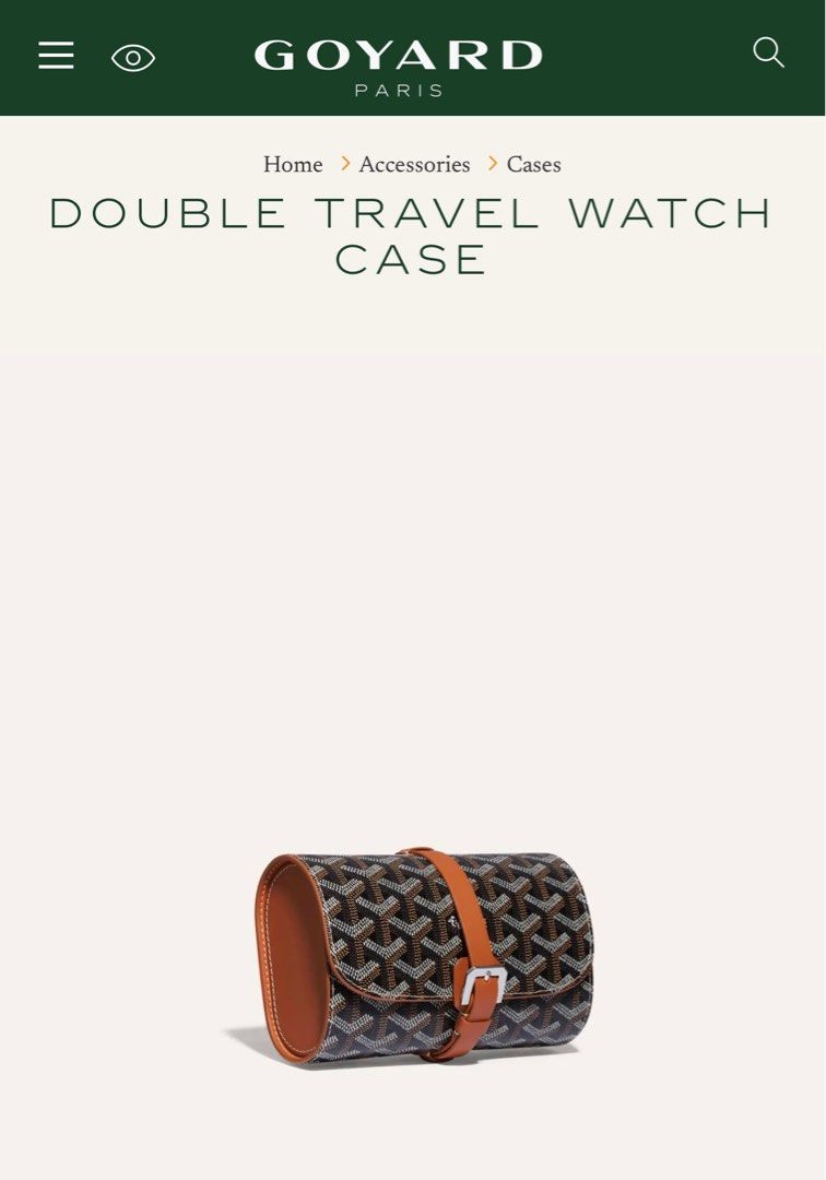 (Rare) GOYARD Double Travel Watch Case, 男裝, 手錶及配件, 飾物架、飾物盒、飾物收納盒