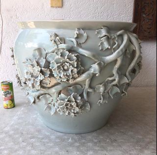 Rare Vintage Big Size Celadon Planter Jar