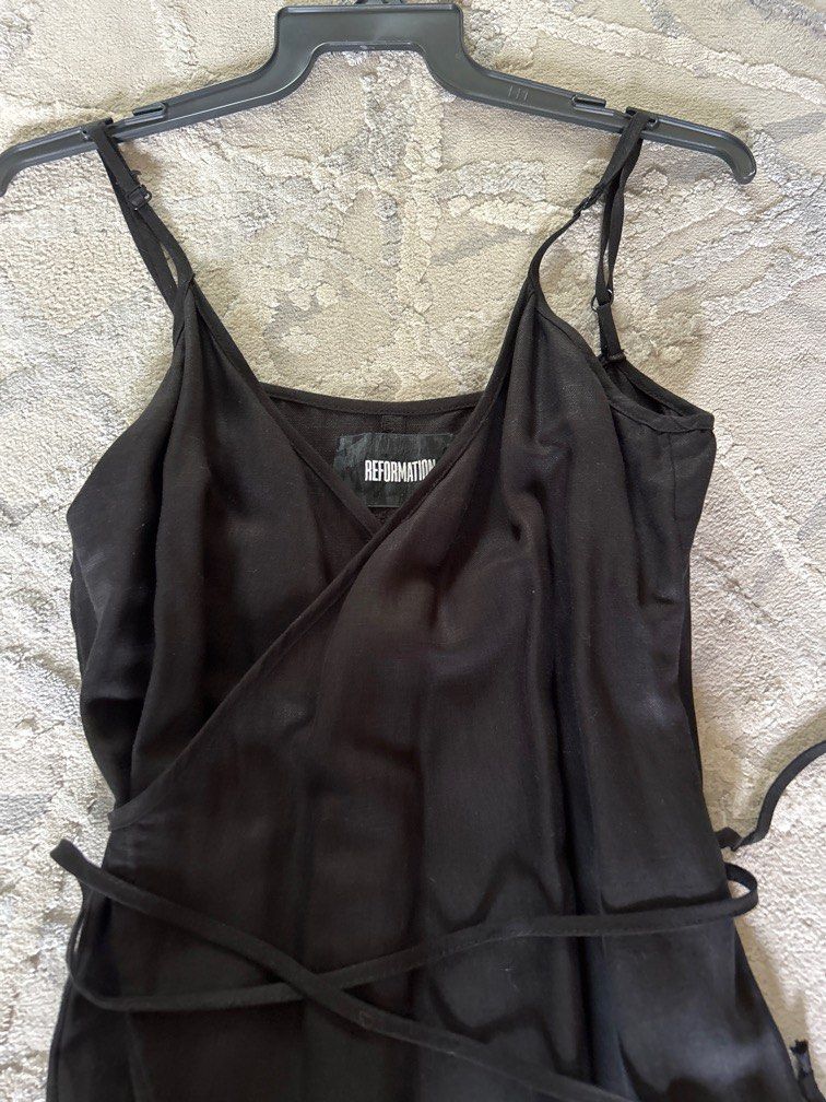 Reformation black slip dress sale