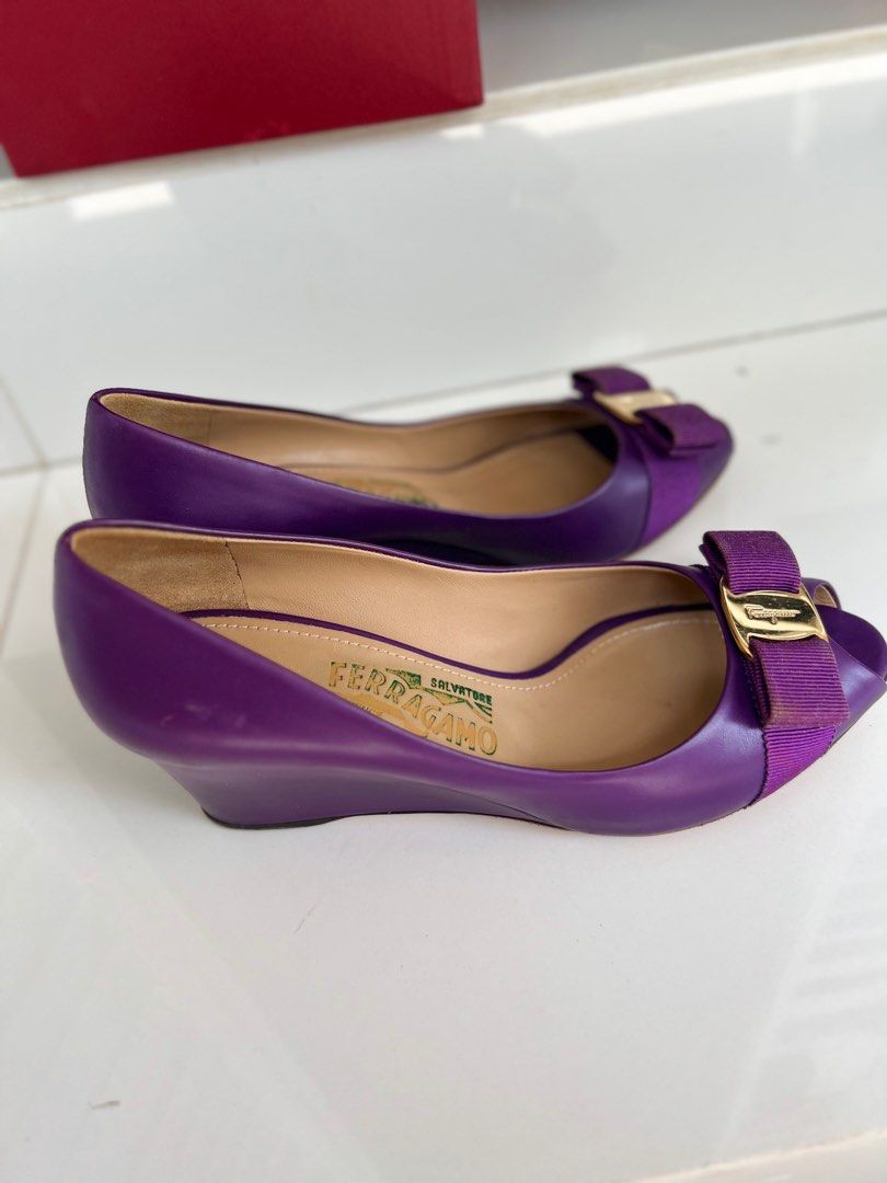 Salvatore Ferragamo Purple Wedges Size 6.5 D