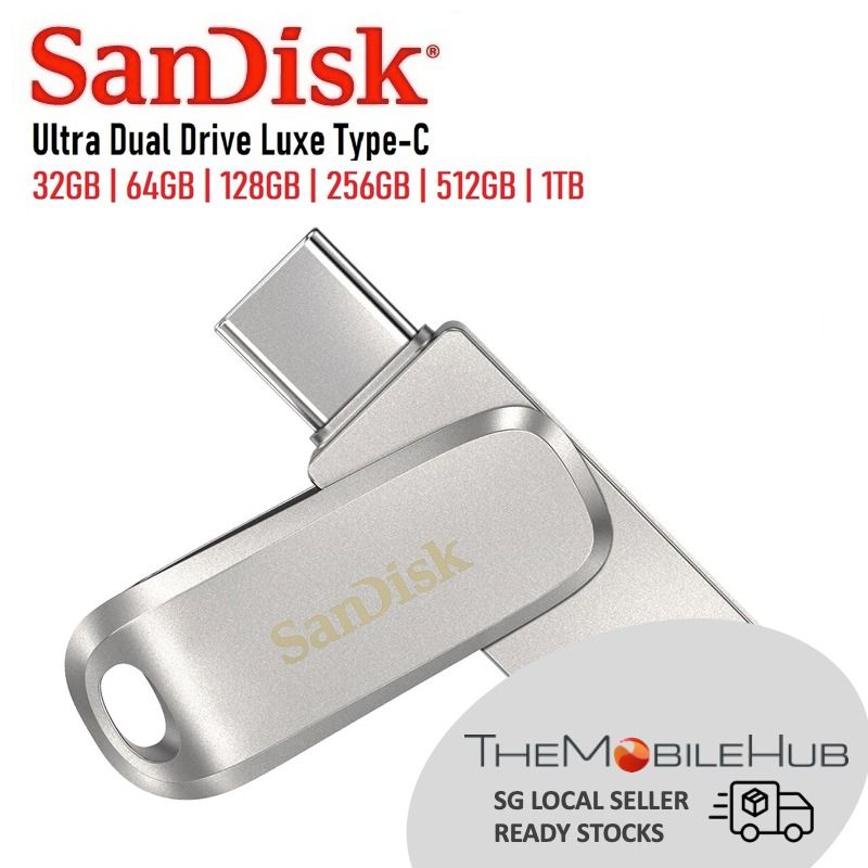 SanDisk Ultra Dual Drive Luxe Type-C 32GB 64GB 128GB 256GB 512GB 1TB USB  3.1 OTG Flash Drive SDDDC4, Computers & Tech, Parts & Accessories, Hard  Disks & Thumbdrives on Carousell