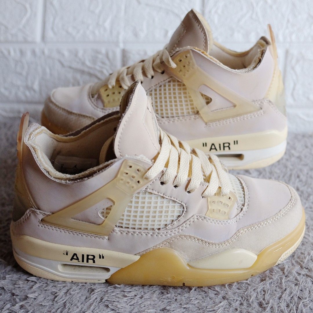 Sepatu Anak Remaja Second Nike Air Jordan Retro 4 GS X Off White