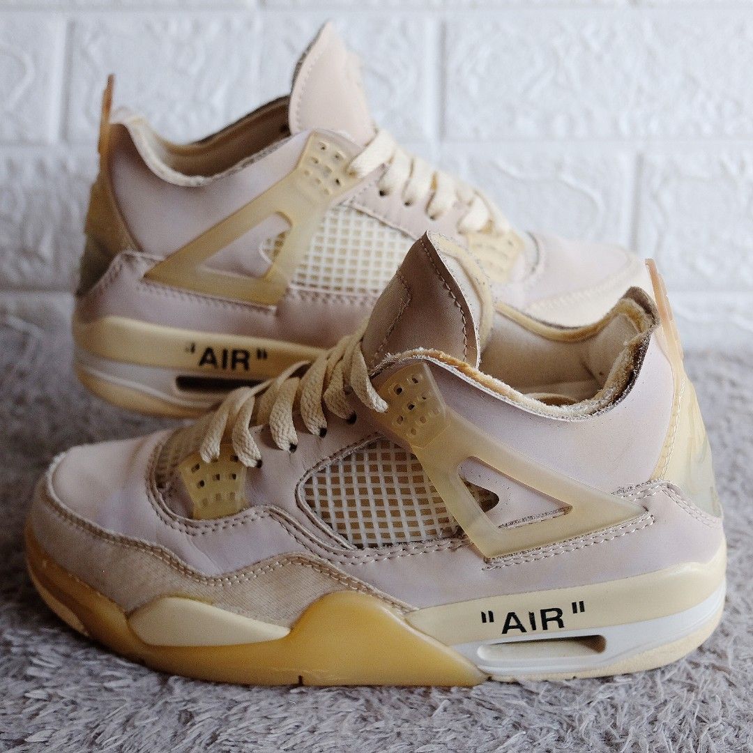 Sepatu Anak Remaja Second Nike Air Jordan Retro 4 GS X Off White