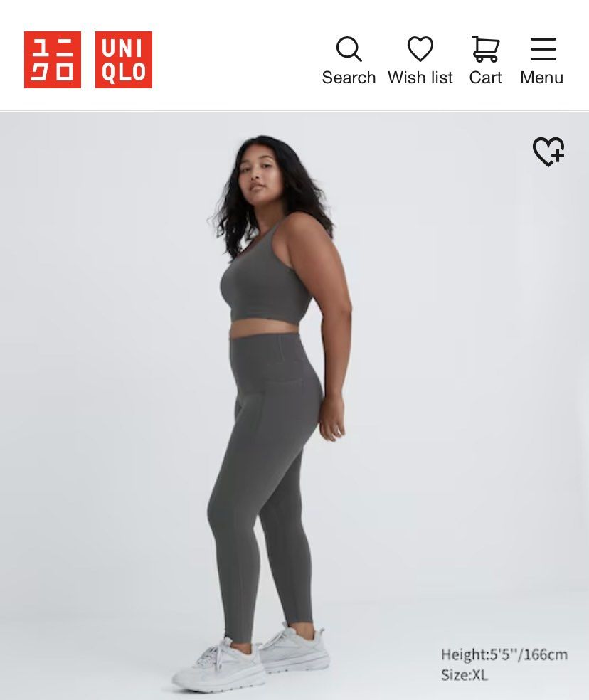 size S] uniqlo grey yoga leggings, Women's Fashion, Activewear on Carousell