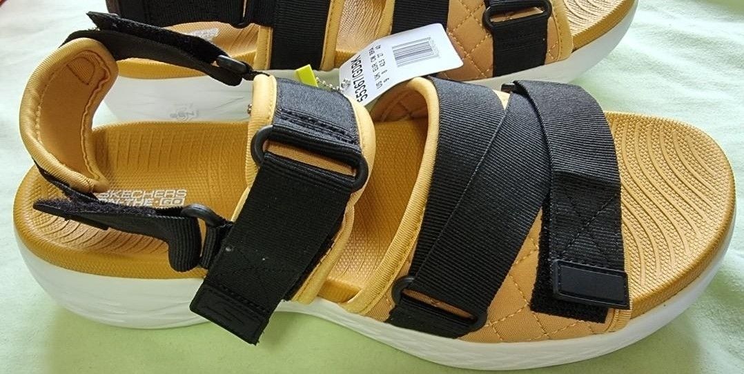 Skechers sandals mens yellow on sale