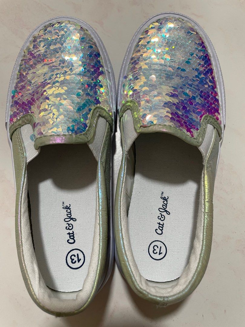 Glitter discount slip ons