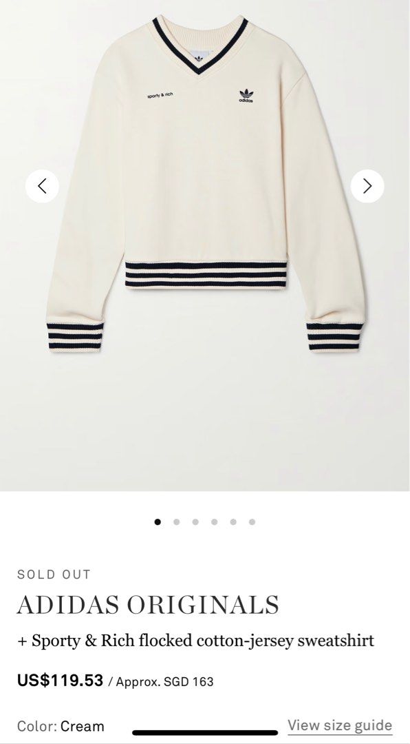 新品 ADIDAS sporty&rich Vネック スエット 白 M