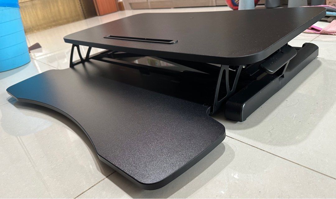 Short Table As Computer Riser Stand Up Desk Riser Converter For Standing Dual Monitor and Laptop ...