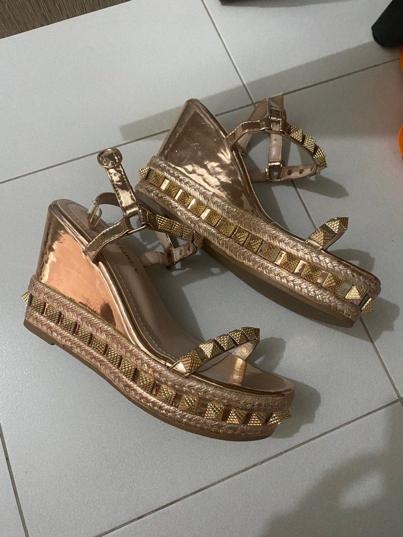 Rose gold studded heels new arrivals
