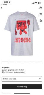 Supreme Queen graphic tee 尺寸M號 灰色