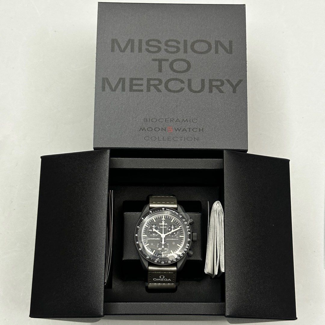 Swatch x Omega Moonswatch “Mercury” (Category: Luxury Watches) located in Makati City. Submitted by grail_luxury (Listing ID 1249556396, Image 2). Description: Swatch x Omega Moonswatch “Mercury ” Brand New Complete inclusions 2 Years Swatch Warranty 100% Legit Sept 2023 Local Release.