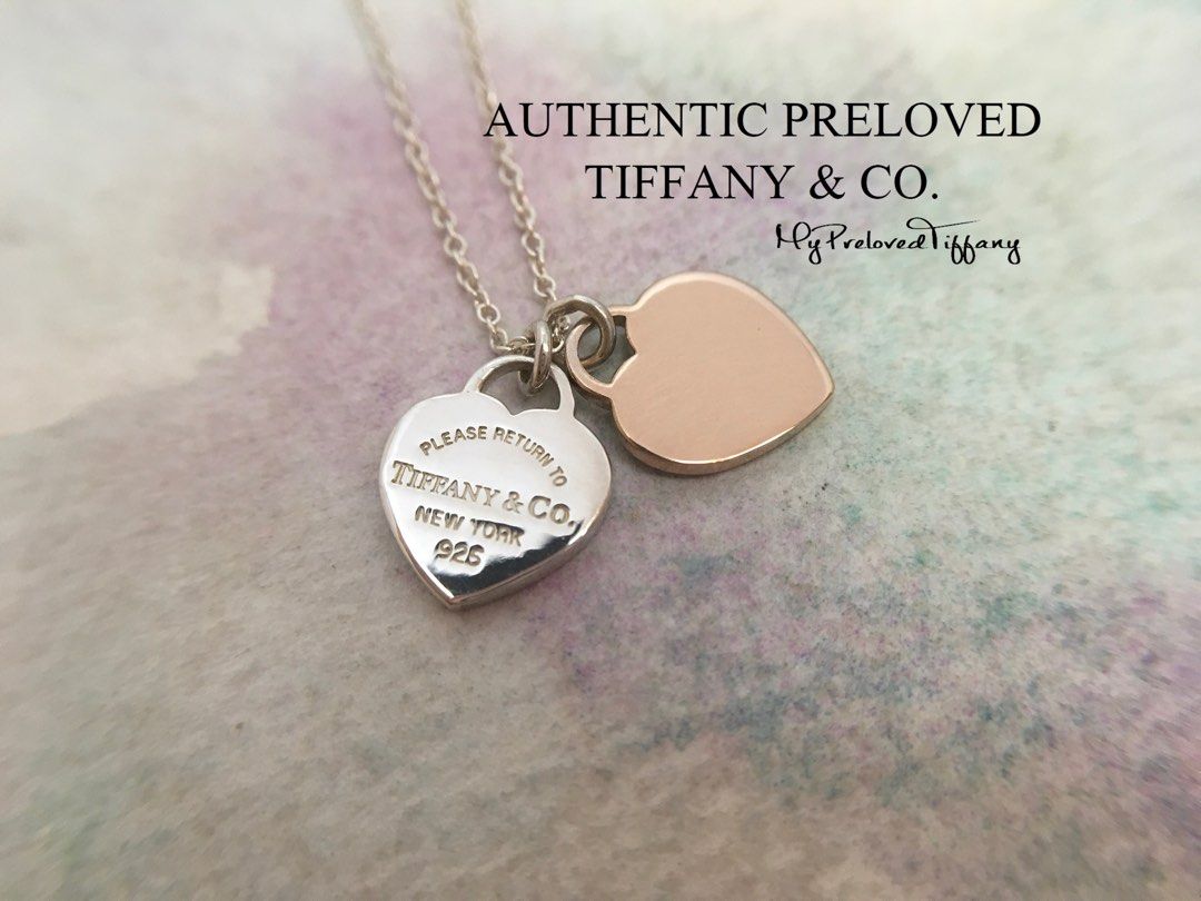 Mini heart store tiffany necklace