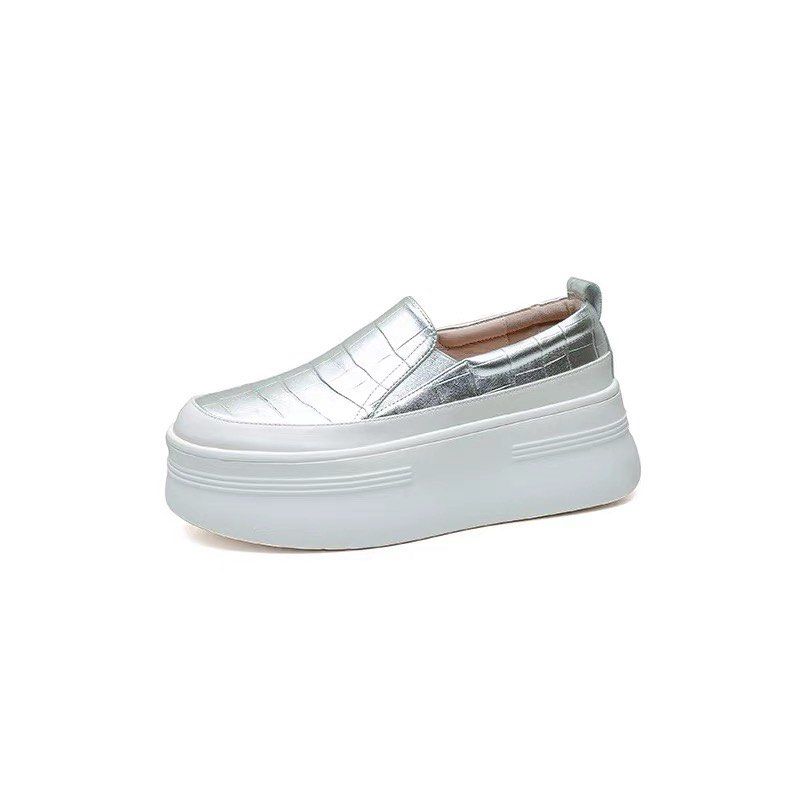 White and silver deals loafers
