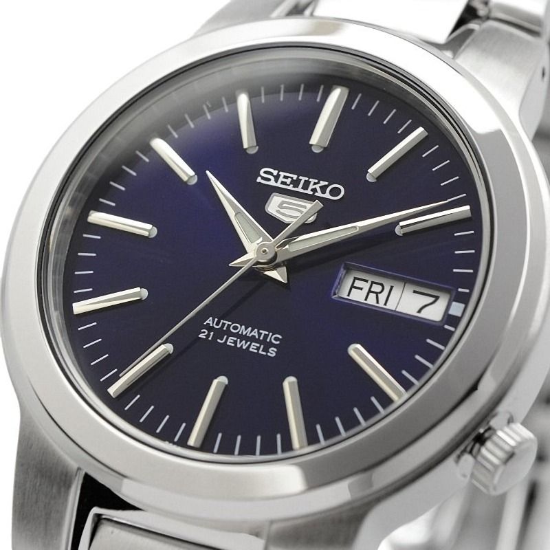 Time Cruze Seiko 5 SNKA05K1 Automatic 21 Jewels Stainless Steel Dark Blue Dial Men Watch SNKA05 SNKA05K