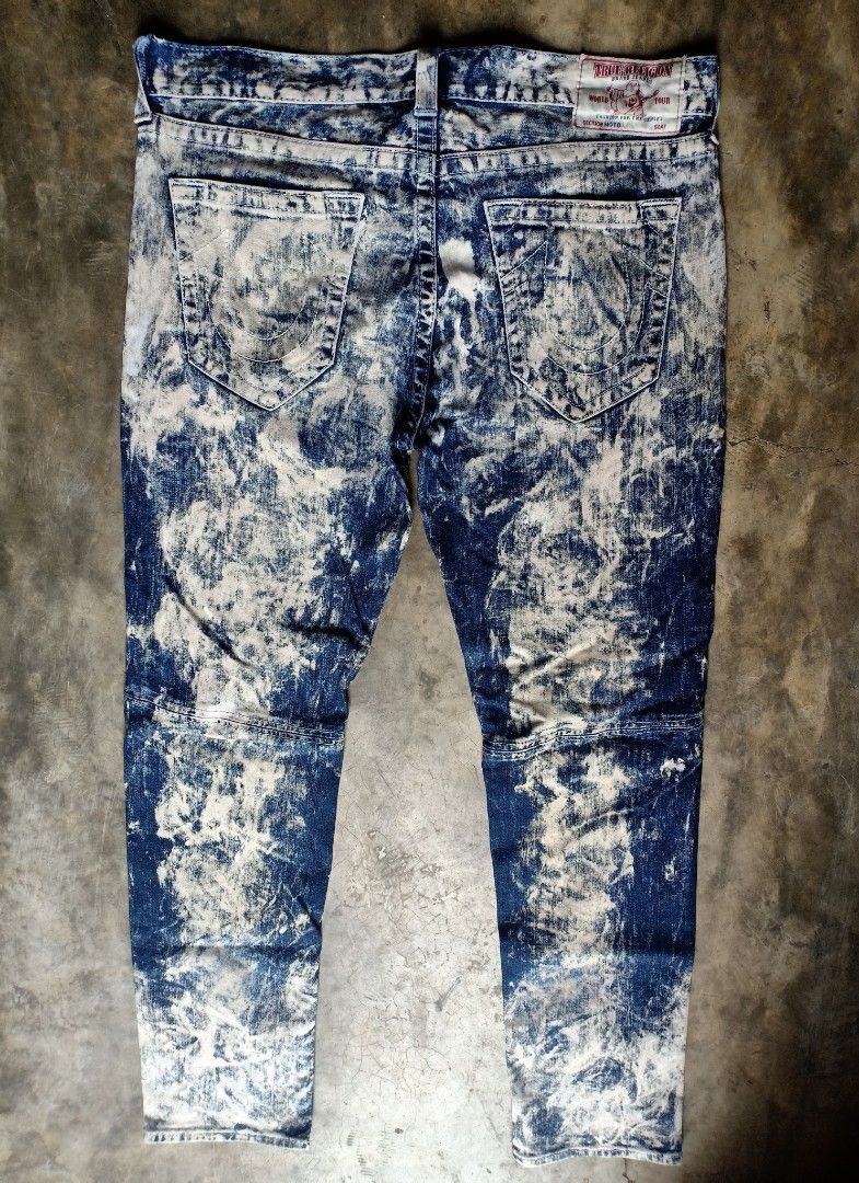 True Religion Acid Wash Biker Jeans on Carousell