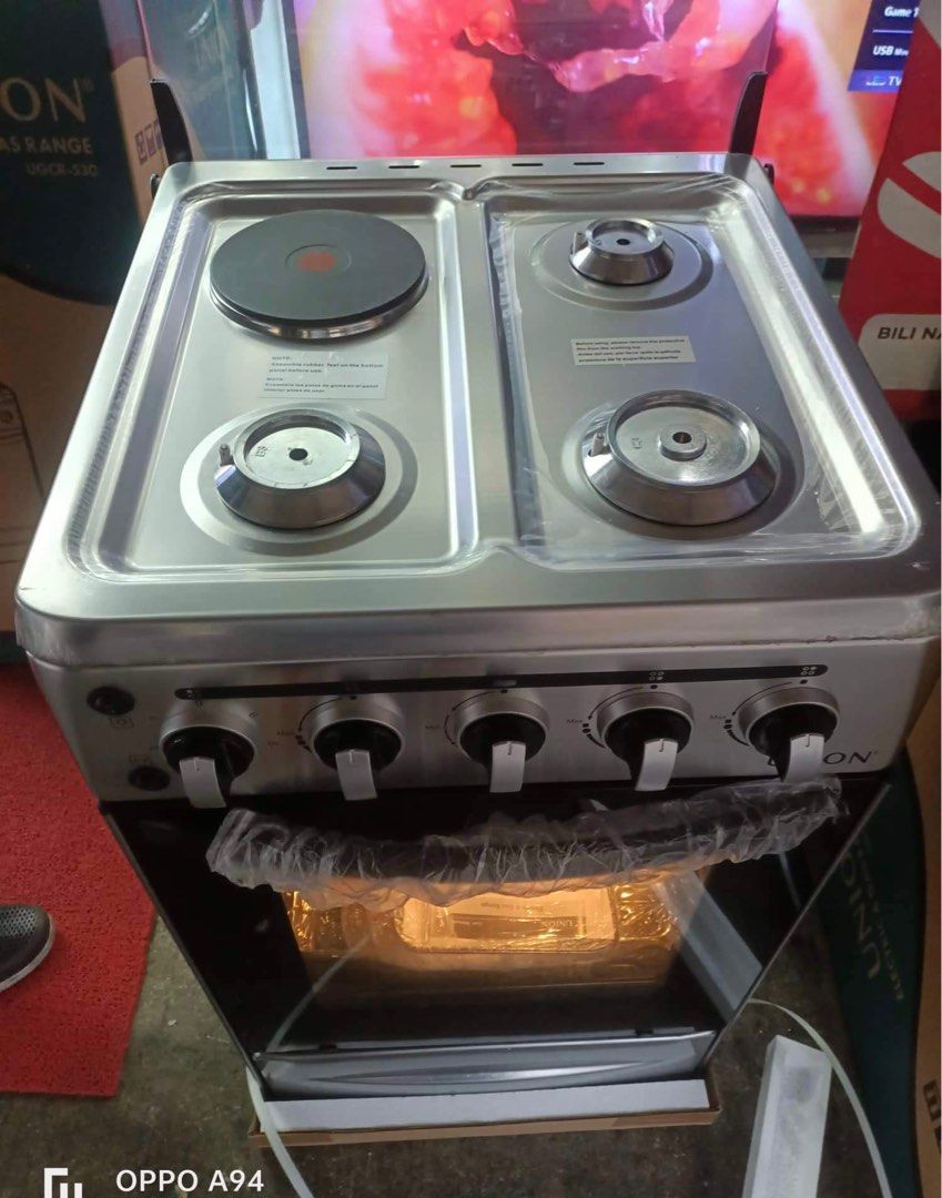 UNION WITH ELECTRIC GAS RANGE (Category: Other Home Appliances) located in Dasmarinas. Submitted by arjay0180 (Listing ID 1249503179, Image 2). Description: 📣‼️SALE LIMITED OFFER ONLY‼️UNION GAS RANGE (UGRC 530)SALE‼️ ‼️FOR ONLY 10,700‼️ Model : UGCR 530 Specs : ✅Stainless steel cooktop for easy cleaning ✅40x50cm cooking range ✅3 gas burners with automatic ignition and 1 electric hot plate ✅Individual control knob ✅63L Oven gross capacity ✅Gas o