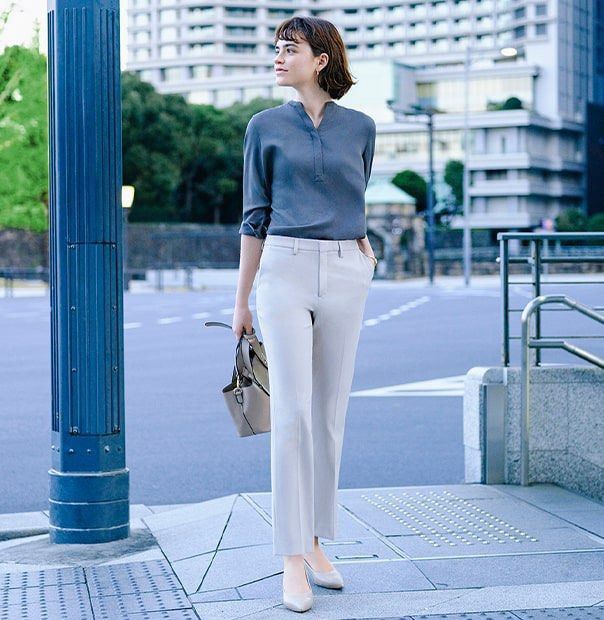 Light gray ankle pants on sale