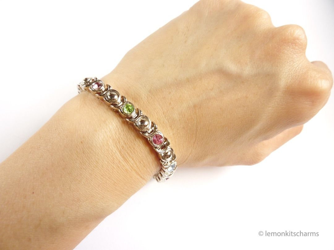 Rainbow rhinestone bracelet outlet