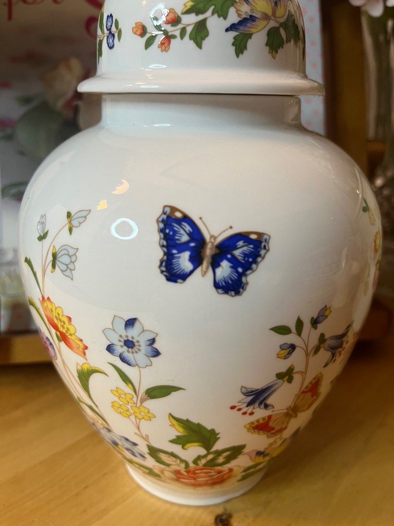 VINTAGE AYNSLEY COTTAGE GARDEN Ginger Jar 8” tall, Hobbies & Toys