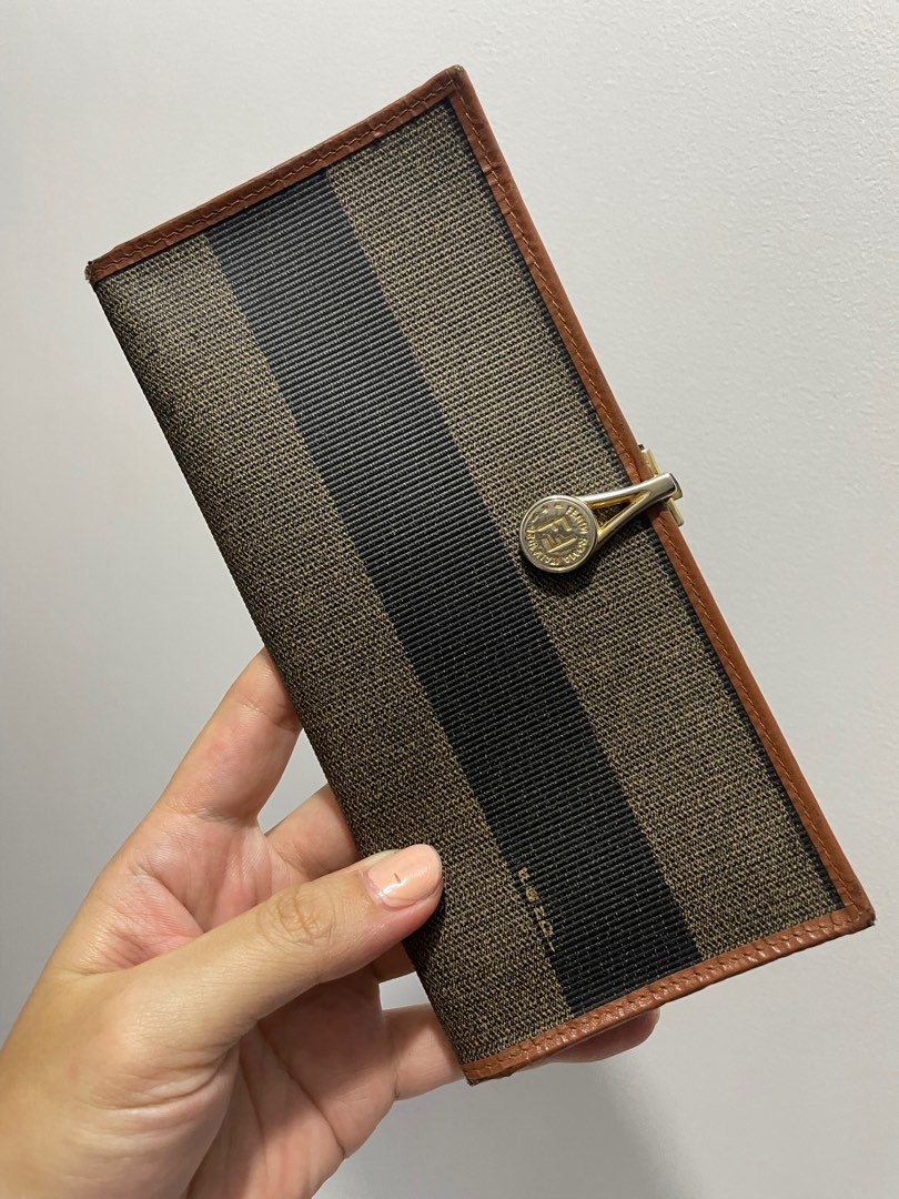 Pre loved Authentic Fendi Pequin long wallet Luxury Bags Wallets on Carousell