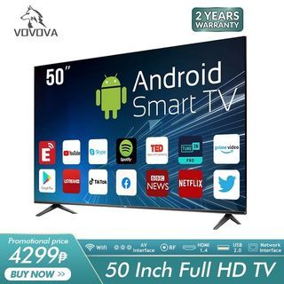 VOVOVA Smart TV 50 42 32 30 inches Full HD LED Slim Flat Screen Yotube Netflix Android Digital Television WiFi Screen Monitor On Sale