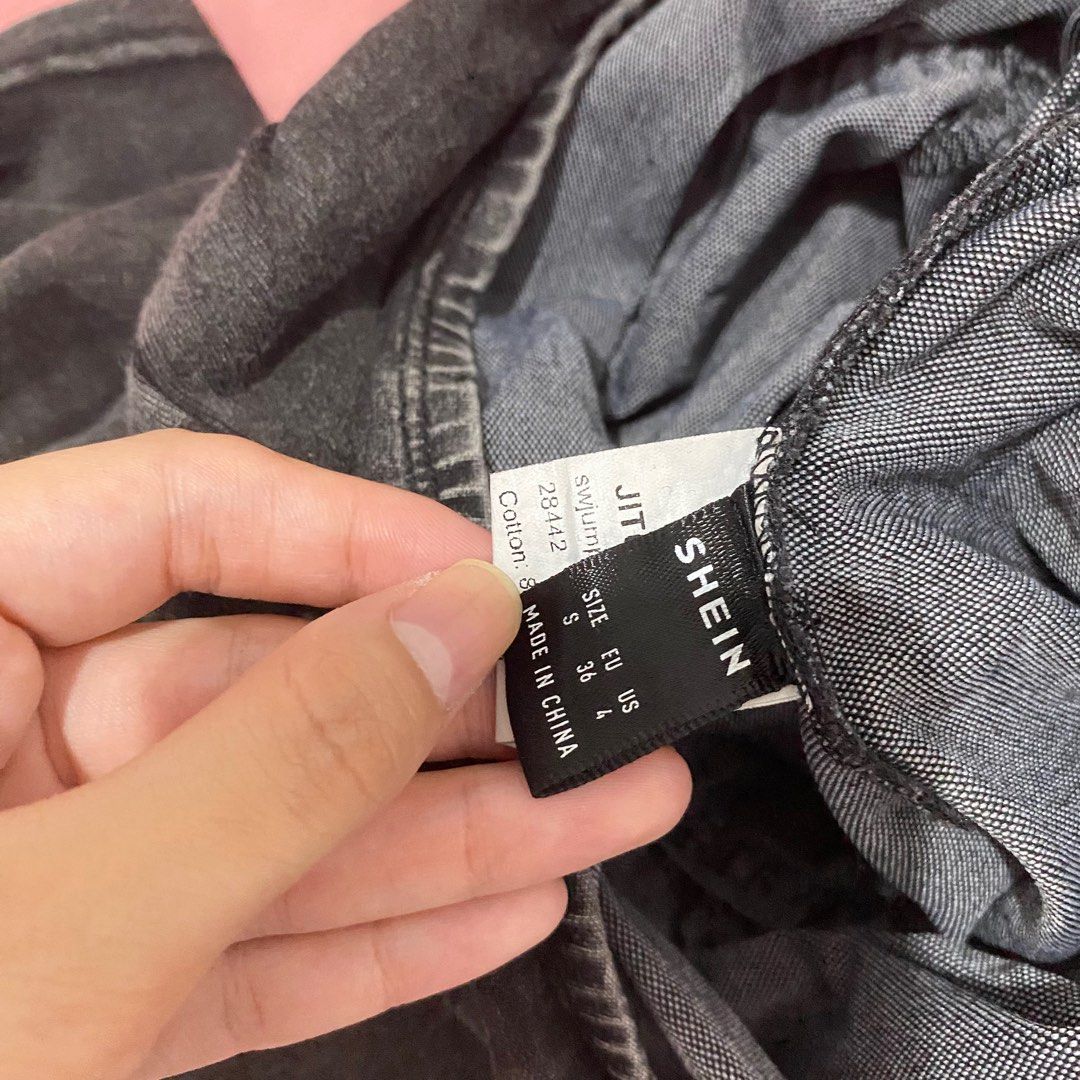 Washed black romper zara insp shein (Category: Rompers) located in Angeles City. Submitted by caifits (Listing ID 1249569091, Image 3). Description: small on tag! -washed black color super nice when worn !!.