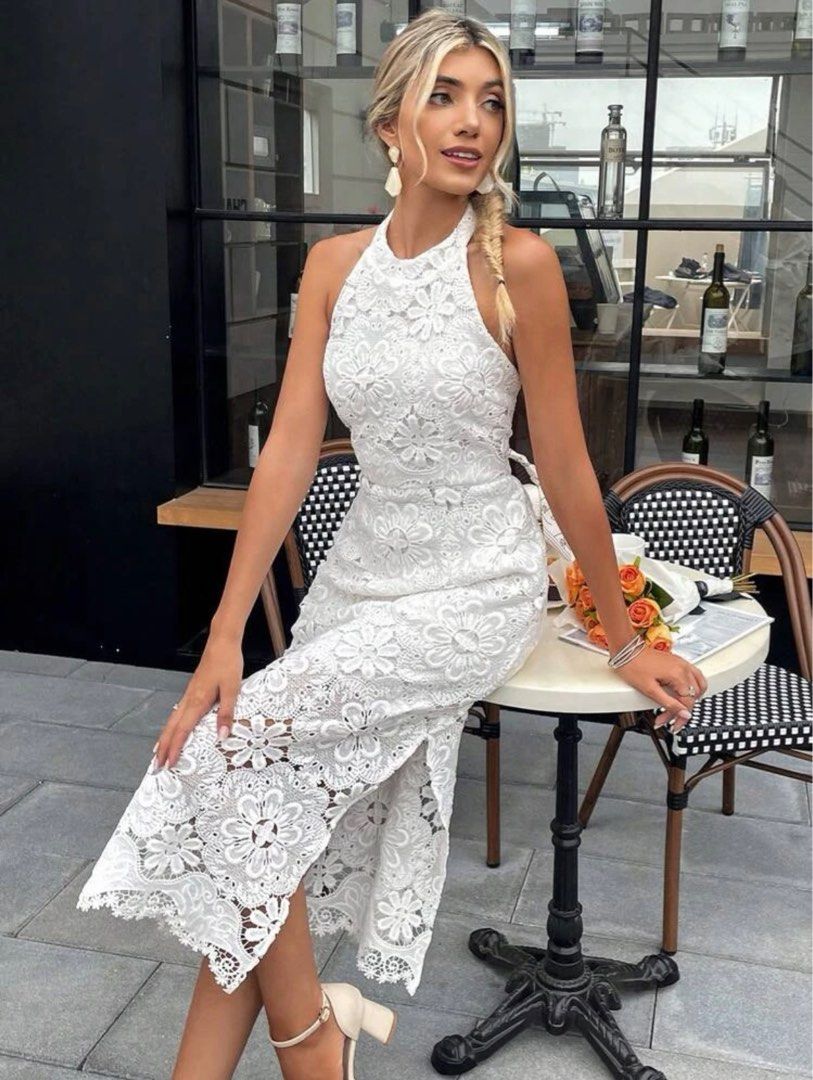 Divine destiny navy blue lace midi dress deals