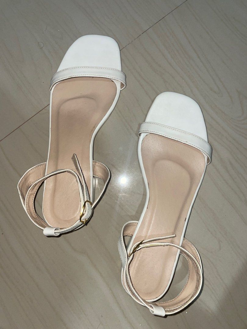 White one discount inch heels