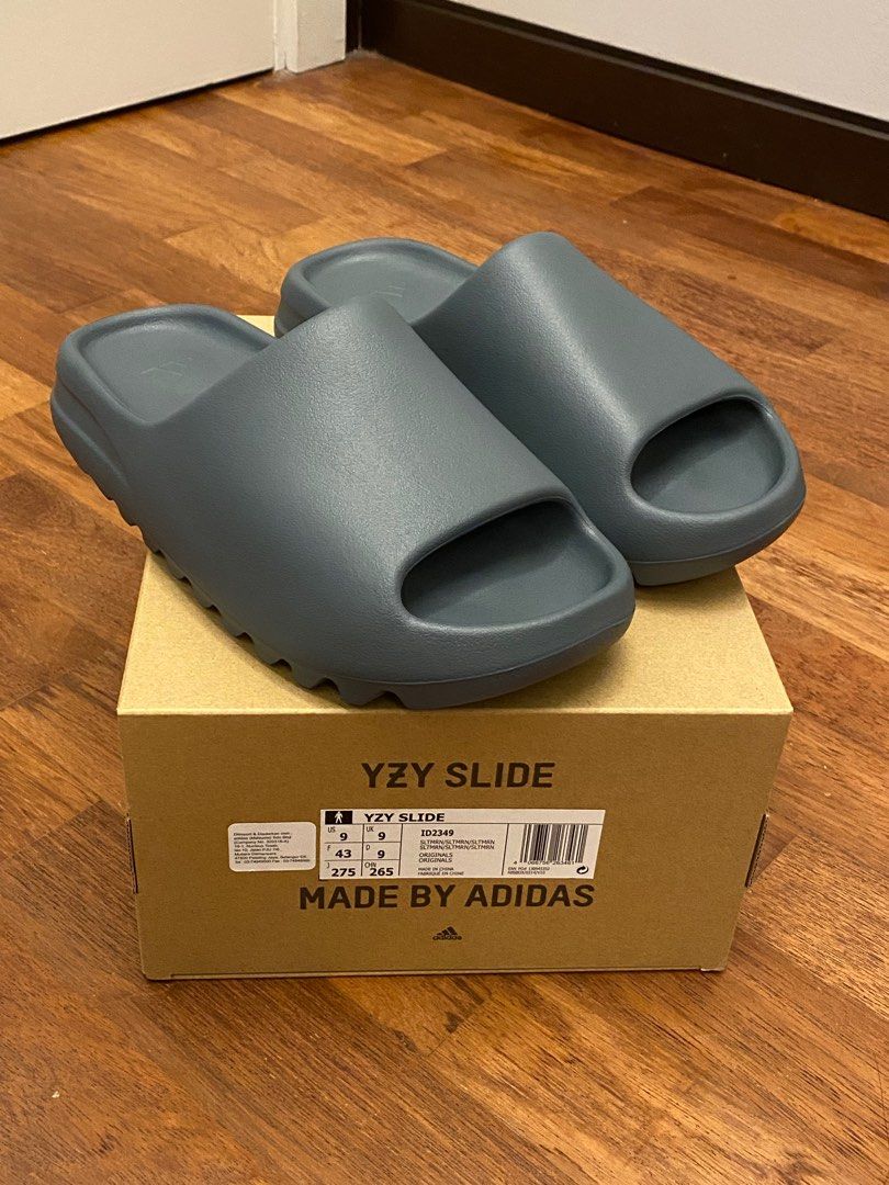 Yeezy slide Slate Marine UK9, Men's Fashion, Footwear, Flipflops ...
